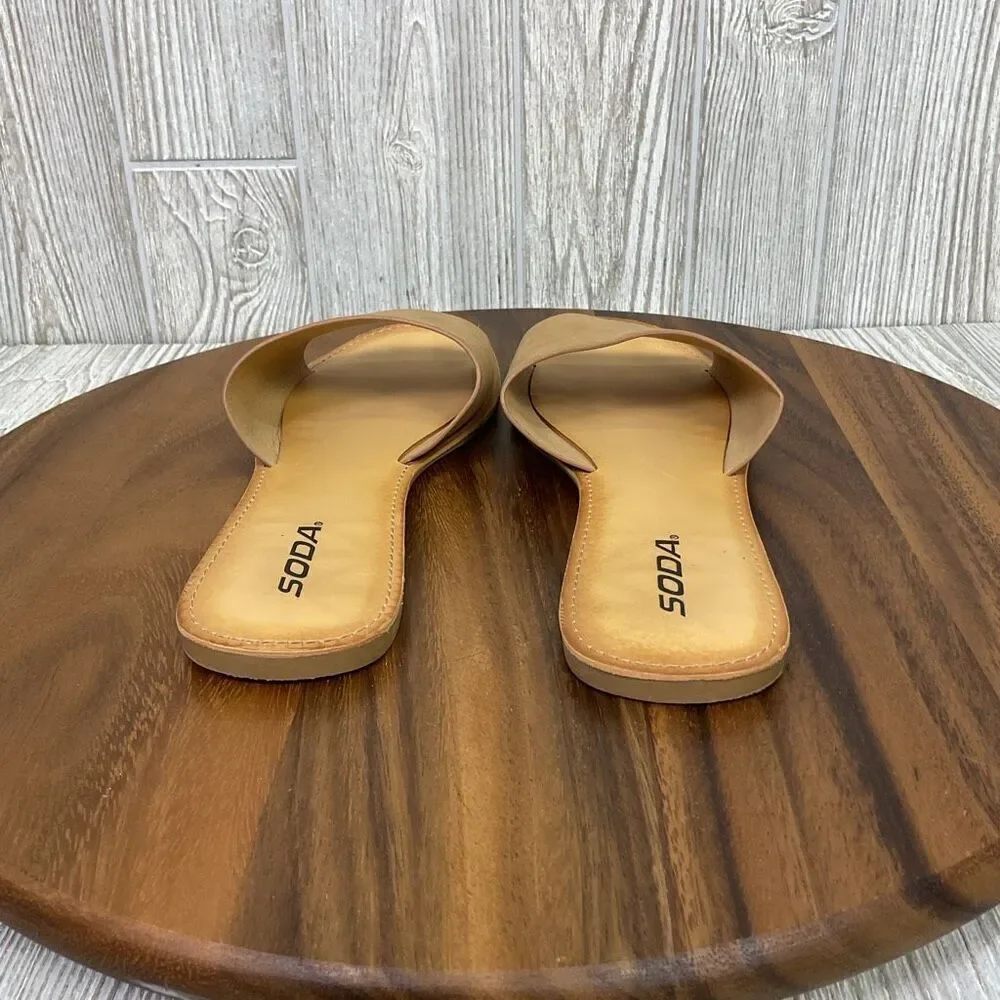 Soda Women's Size 11 Brown Suede Air Way Slip On Sandals Slides